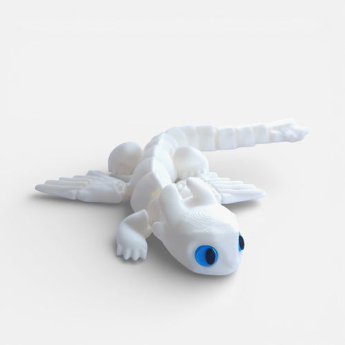 3D spausdintas baltas drakonas