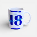 Personalizuotas puodelis „18“ – vardinis 18‑ojo gimtadienio puodelis