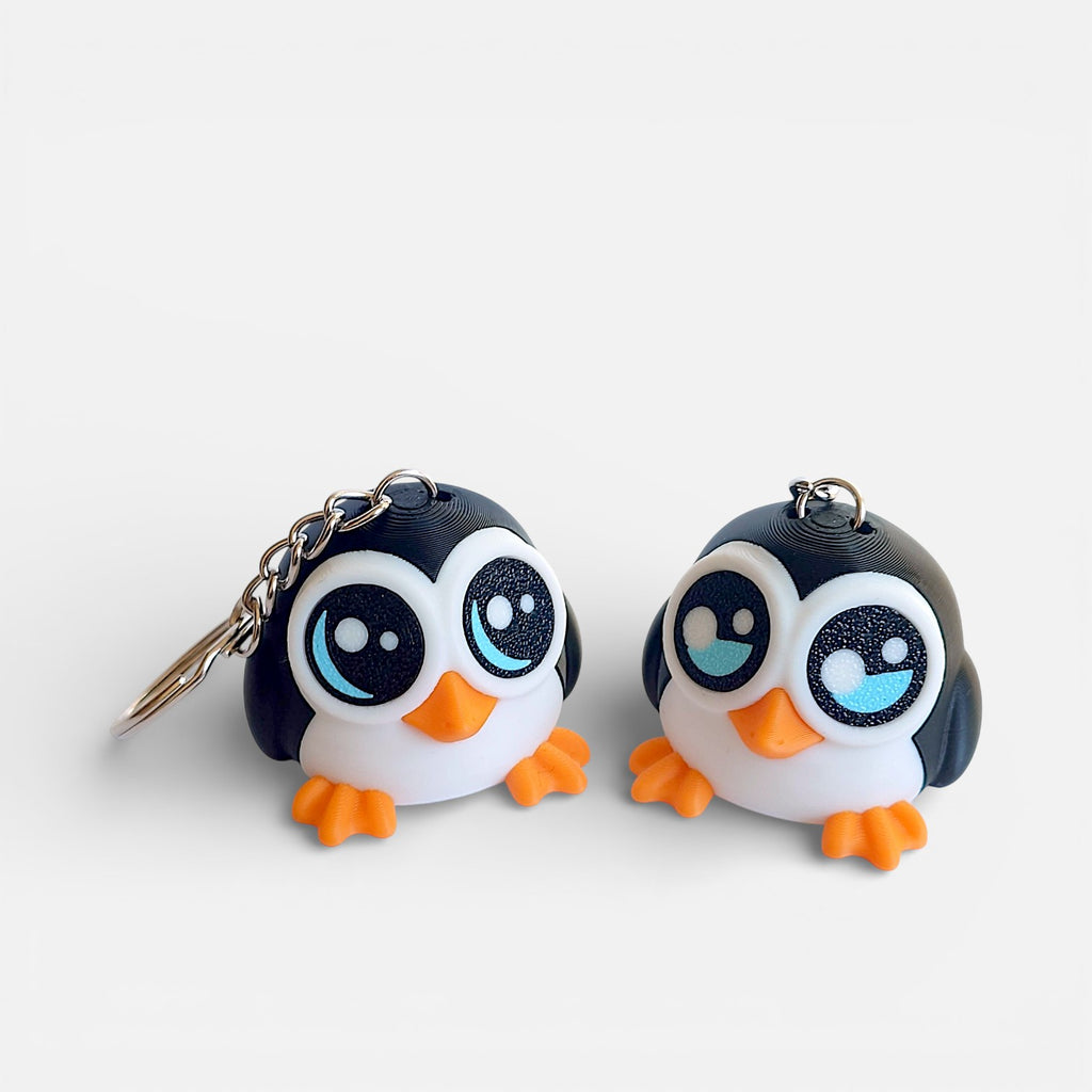 3D spausdintas pingvinas – pakabukas su spineriu