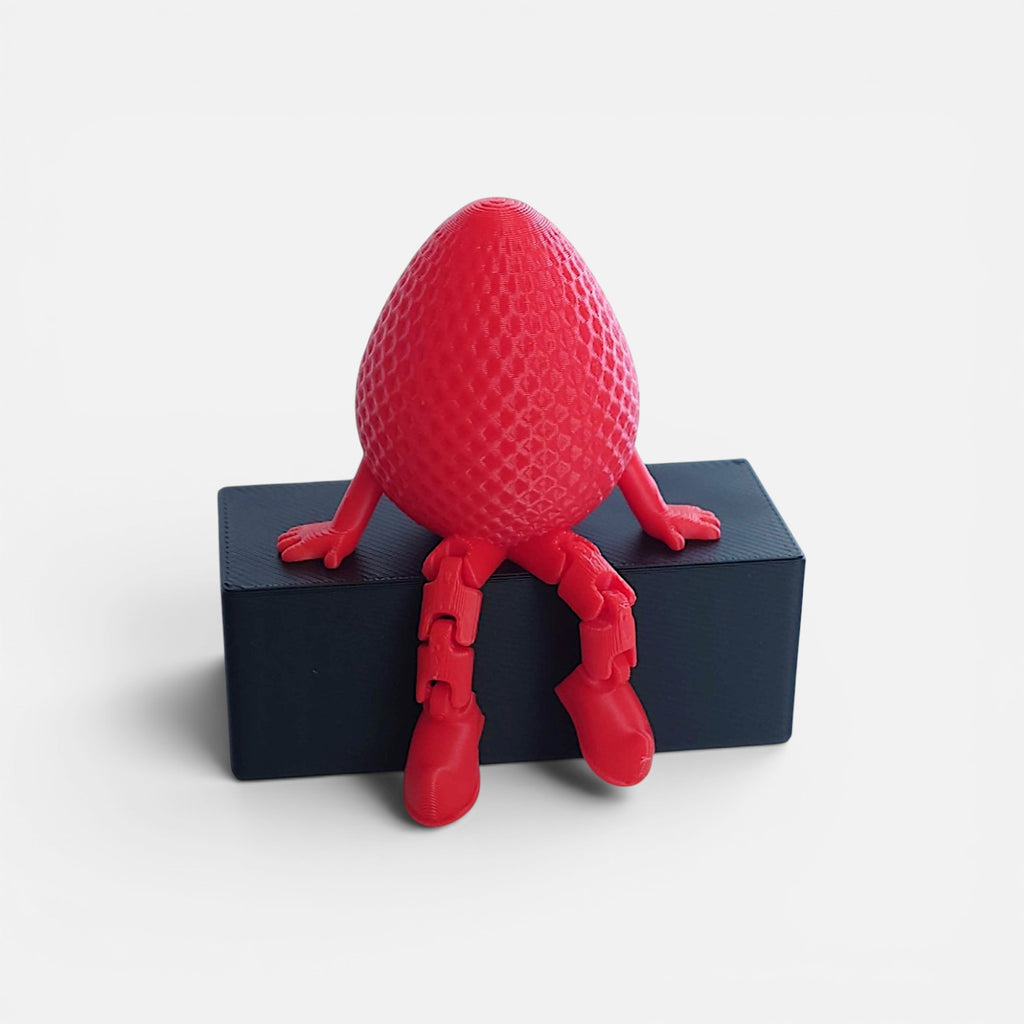 3D spausdintas kiaušinio žmogeliukas – žaisliukas su kojomis